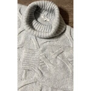 Madewell Somervell Modern Cable Turtleneck Cropped Sweater Medium Powder Blue‎